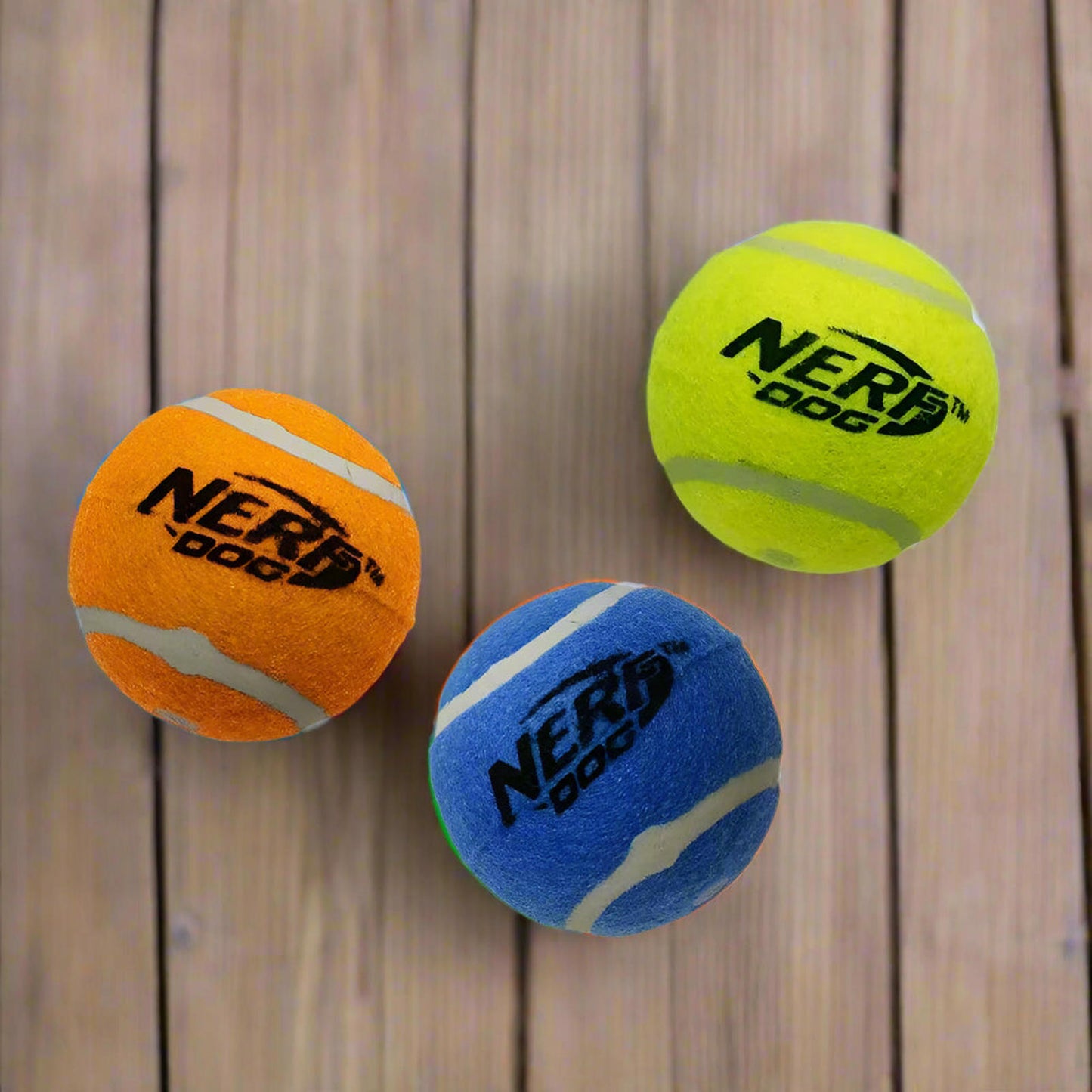 2.5 Inch Round Squeak Squeaking Tennis Ball Dog Toy, 3-Pack Bouncing Multi Colored Fun Exercise Balls