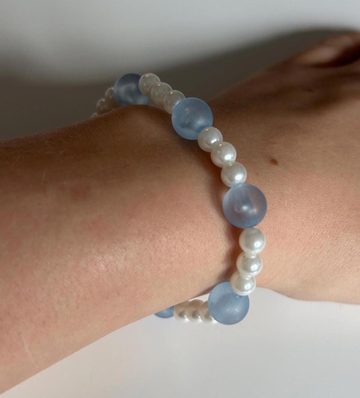 Pearl Handmade Glass and Plastic Beaded Art Remember Me Serenity Peace Bracelet