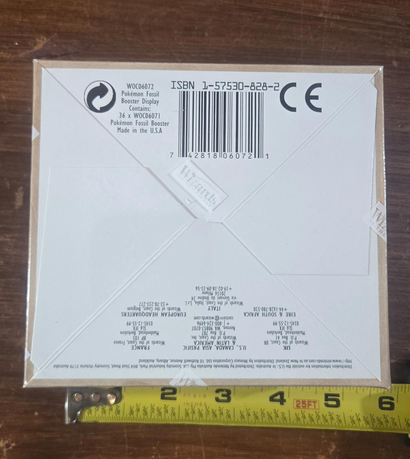 Factory Sealed st Edition 1999 Fossil Booster Box Pokemon Trading Game