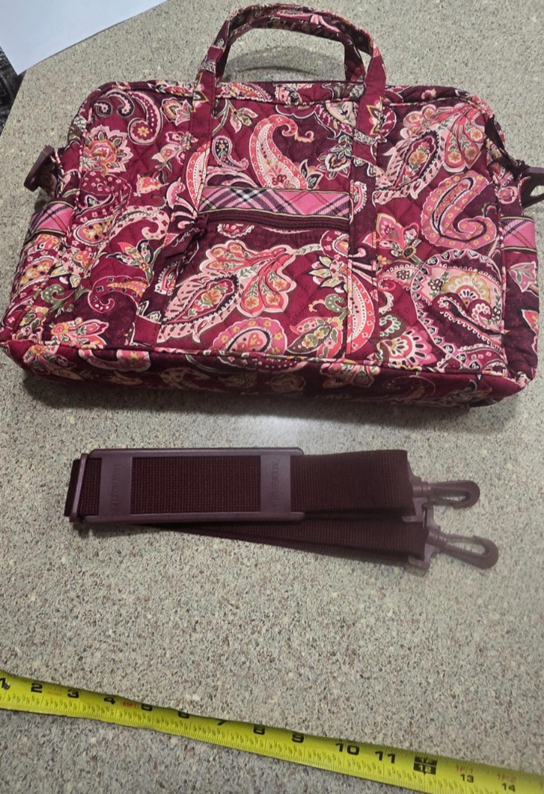 Vera Bradley Medium Piccadilly Plum Toggle Tote Purse w/ Shoulder Adj. Strap