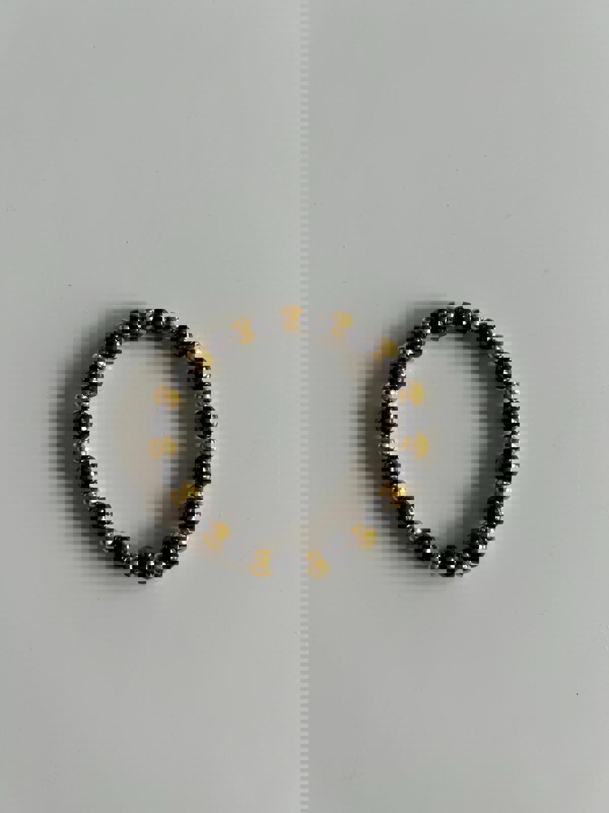 Black and Gold Beaded Bracelet