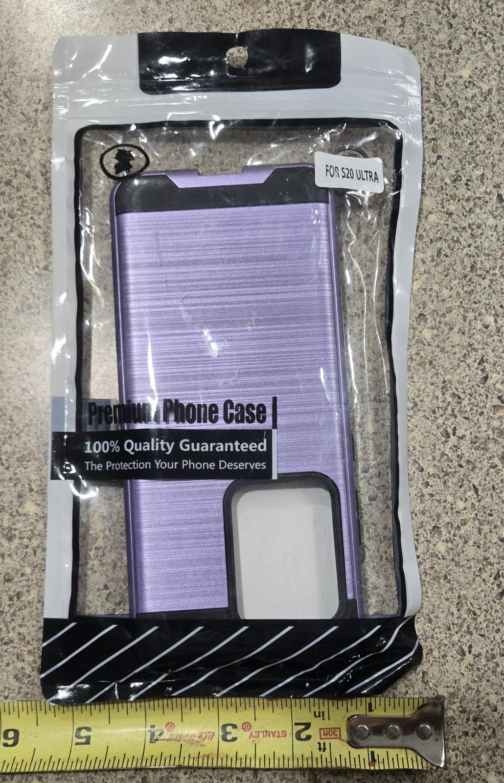 Premium Phone Case For Samsung Galaxy S20 Ultra Purple Shiny