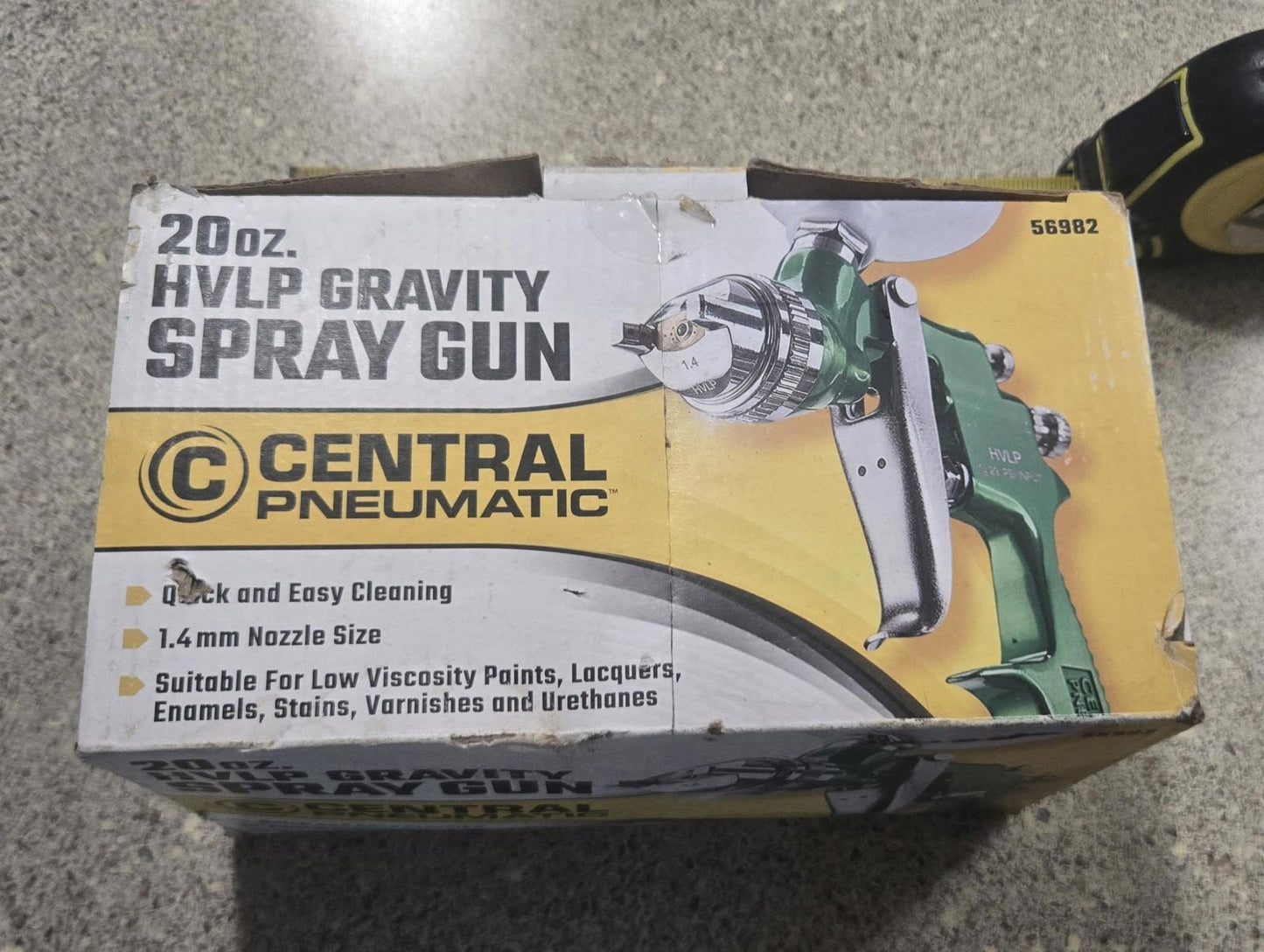 Central Pneumatic 20 Oz HVLP Gravity Spray Paint Gun 1.4 Mm Nozzle