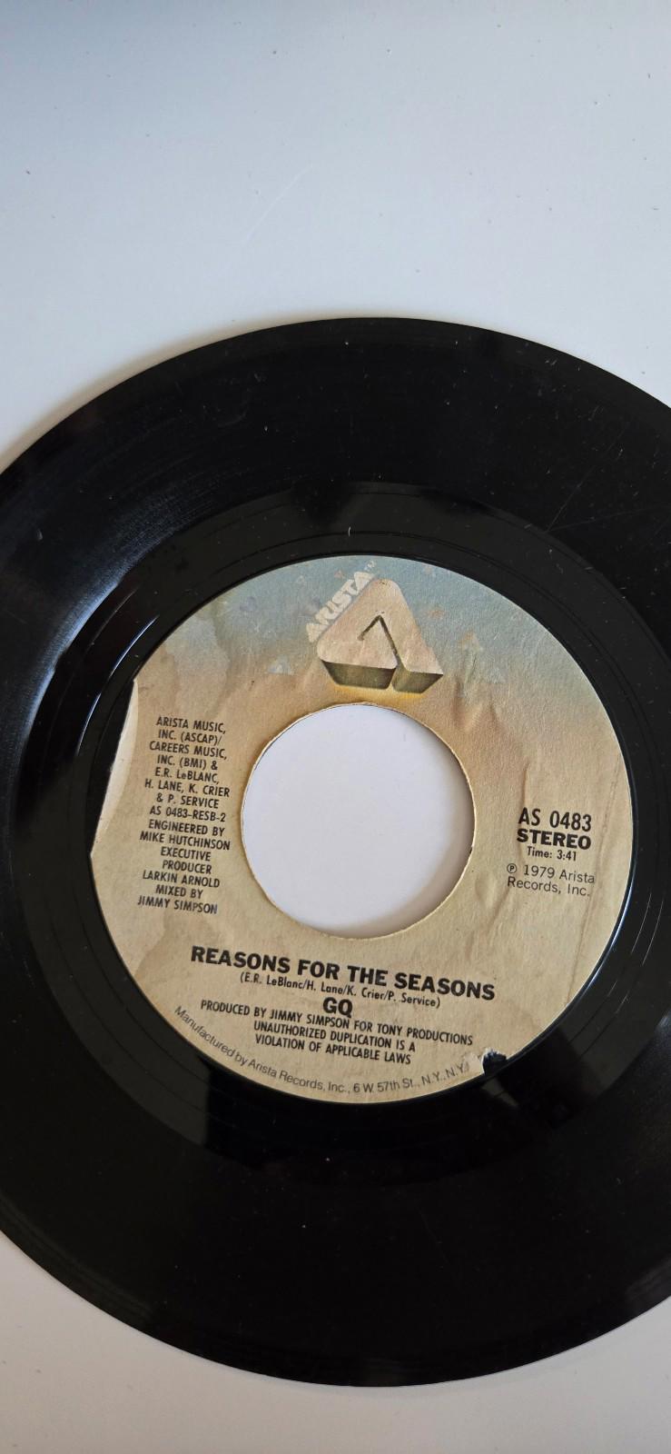 7-inch 45 RPM Vinyl RecordReasons For The Seasons"Standing Ovation" By band GQ.