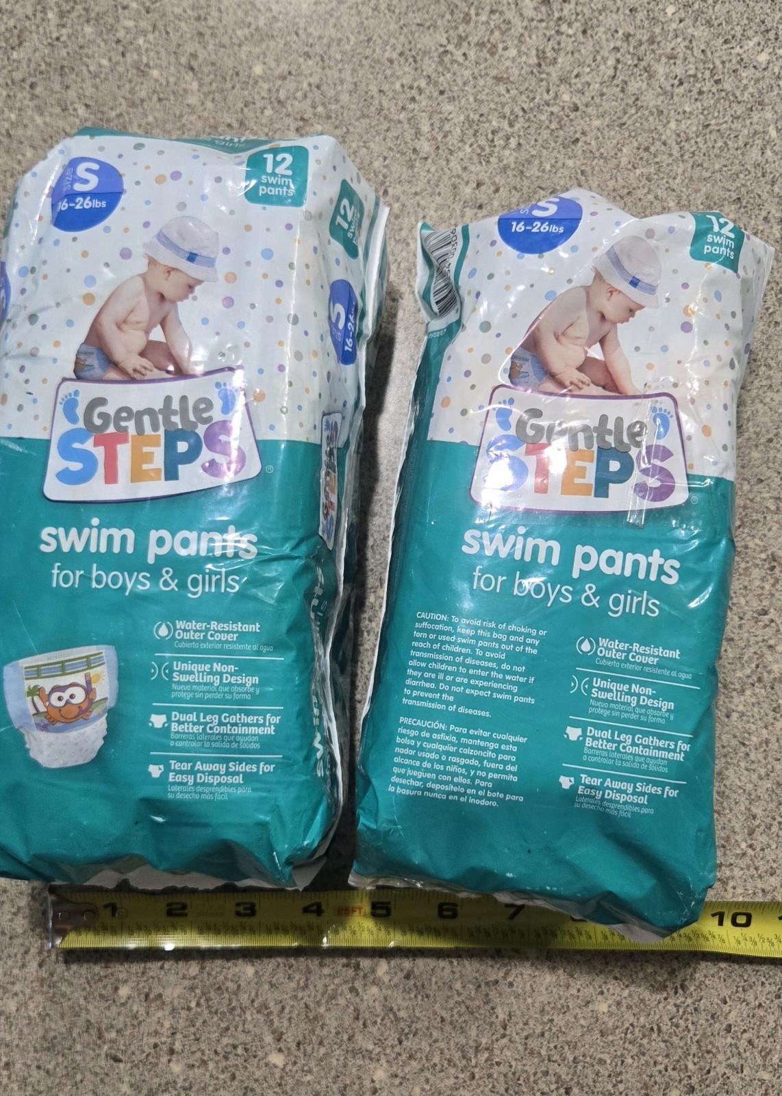 Set of 2 Pack Gentle Steps Unisex Swim Pants S 16-26 Lbs