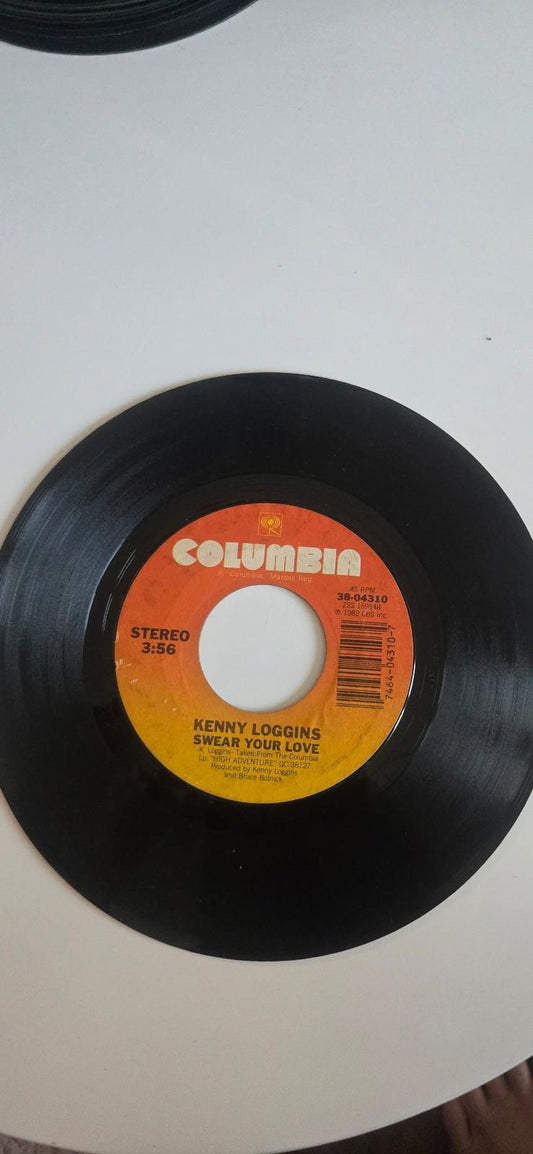 7-inch 45 RPM Vinyl Record "Footloose" "Swear Your Love" By Kenny Loggins