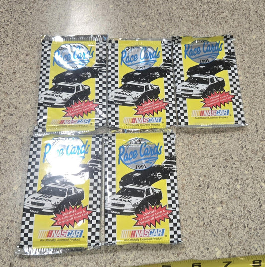 1991 Maxx Racing NASCAR Race Car Cards Factory Sealed 5 Pack