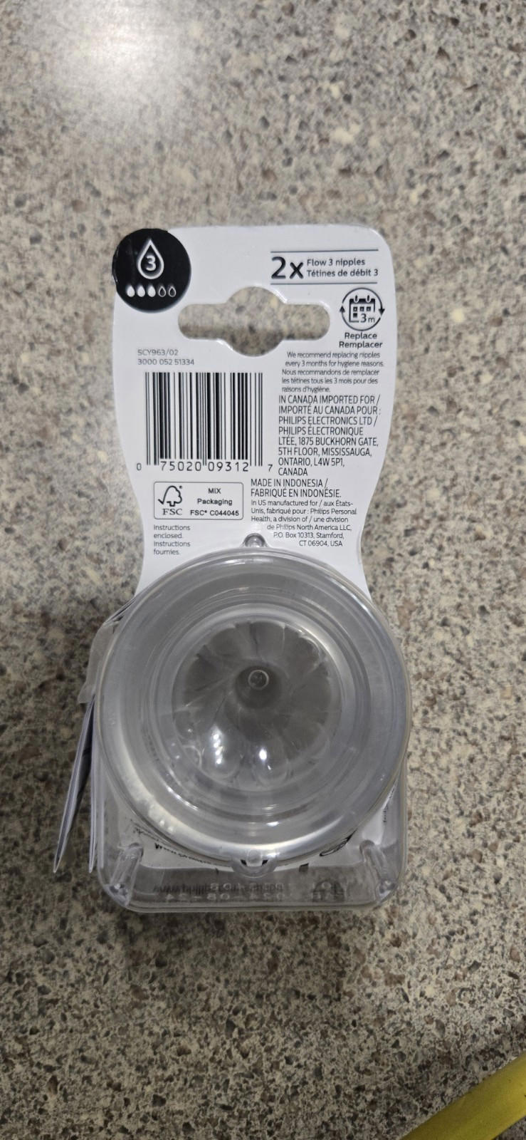 Philips Avent Natural Baby Bottle Nipple Slow Flow Nipple 1M+ BPA Free 2pk