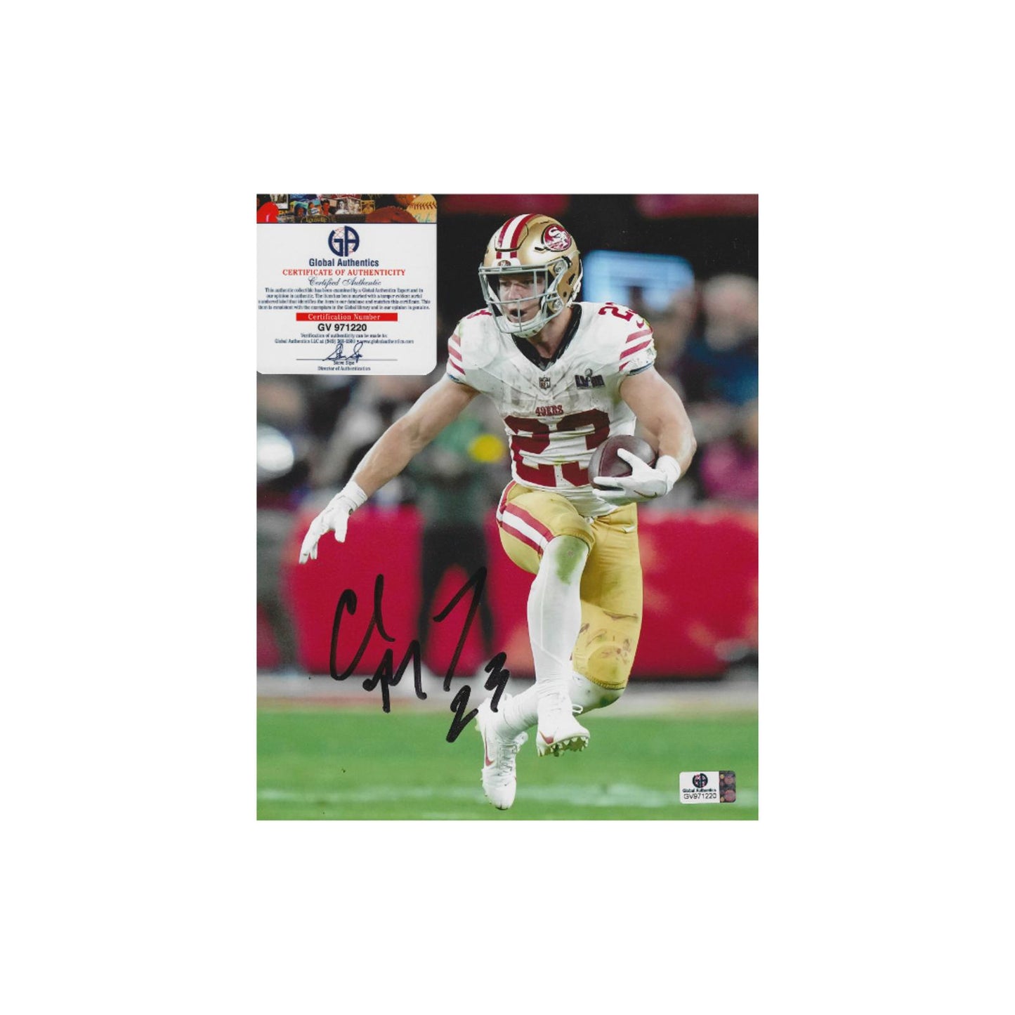 Christian McCaffery San Francisco 49ers Autographed 8x10 Photo With COA