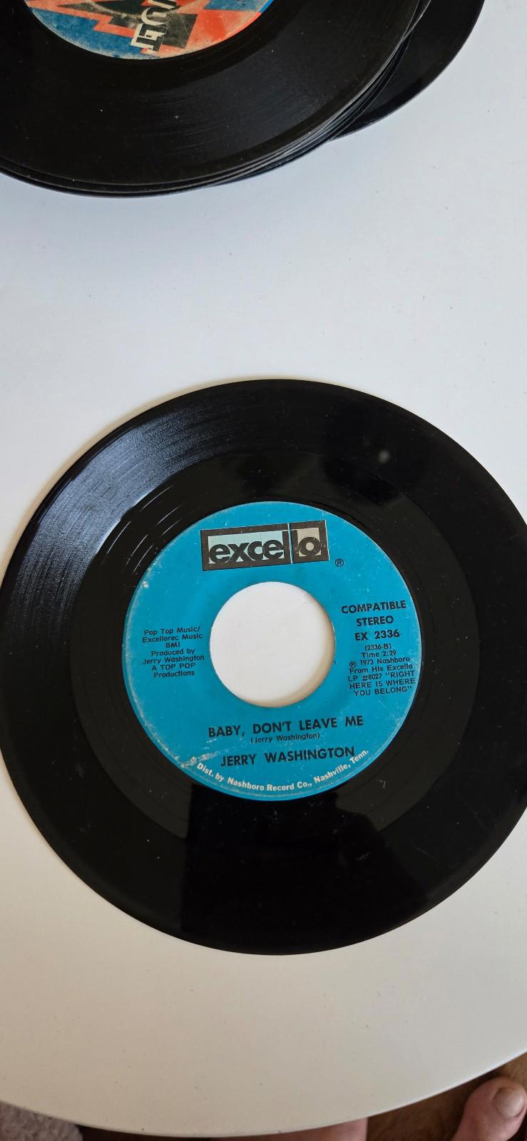 7-inch 45 RPM Vinyl "Baby, Don't Leave Me" "Let Me Love You" Jerry Washington