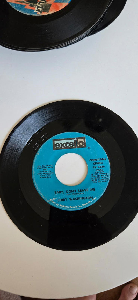 7-inch 45 RPM Vinyl "Baby, Don't Leave Me" "Let Me Love You" Jerry Washington