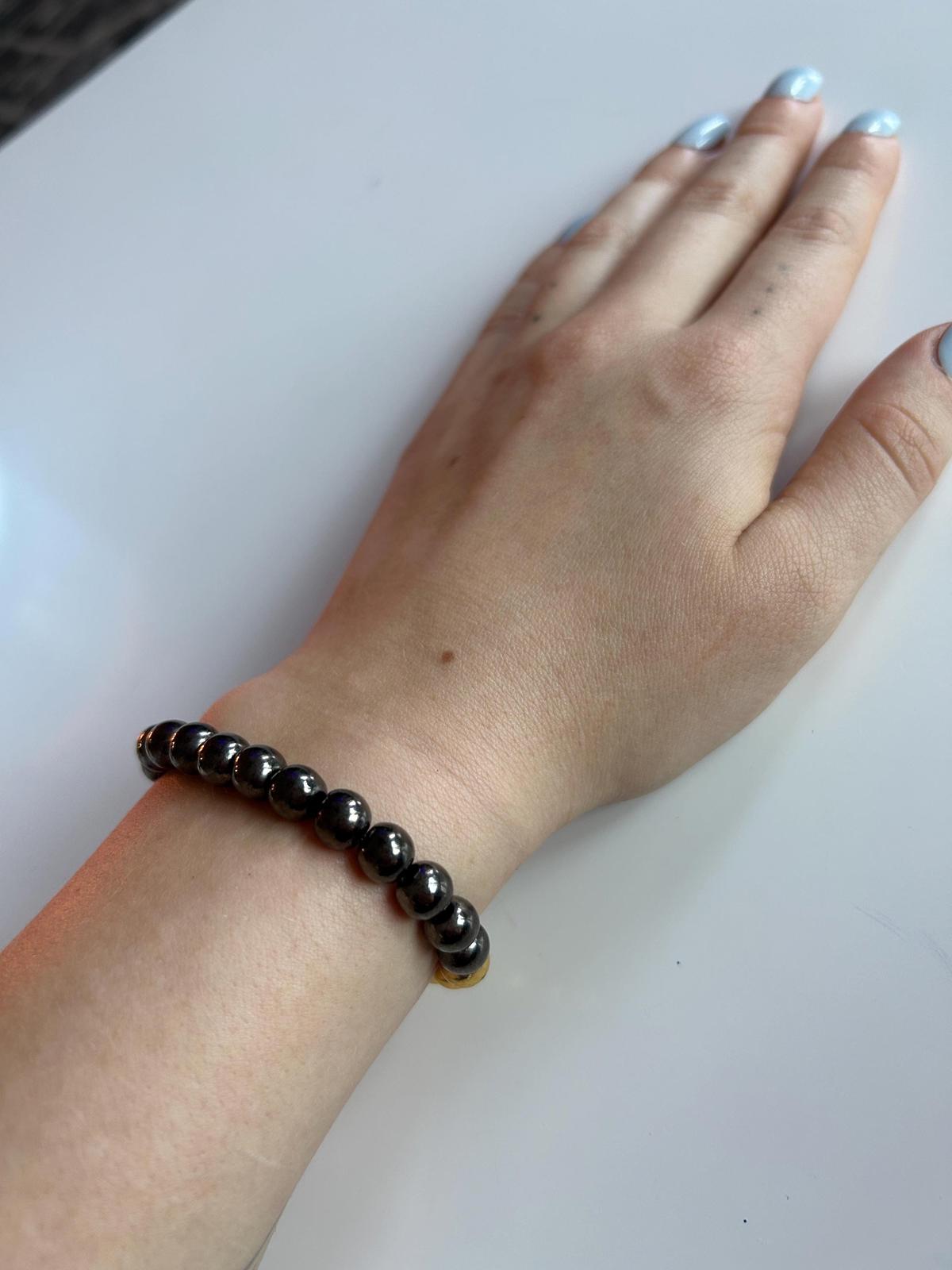 Handmade Glass and Plastic Beaded Art Jewelry  Created Yin Yang Duality Bracelet