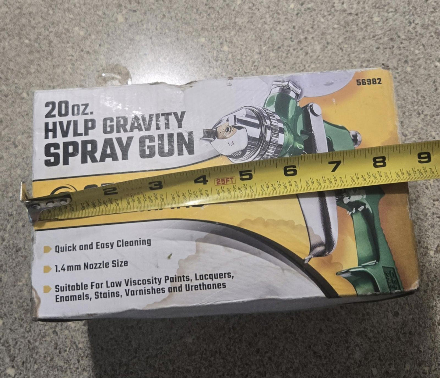 Central Pneumatic 20 Oz HVLP Gravity Spray Paint Gun 1.4 Mm Nozzle