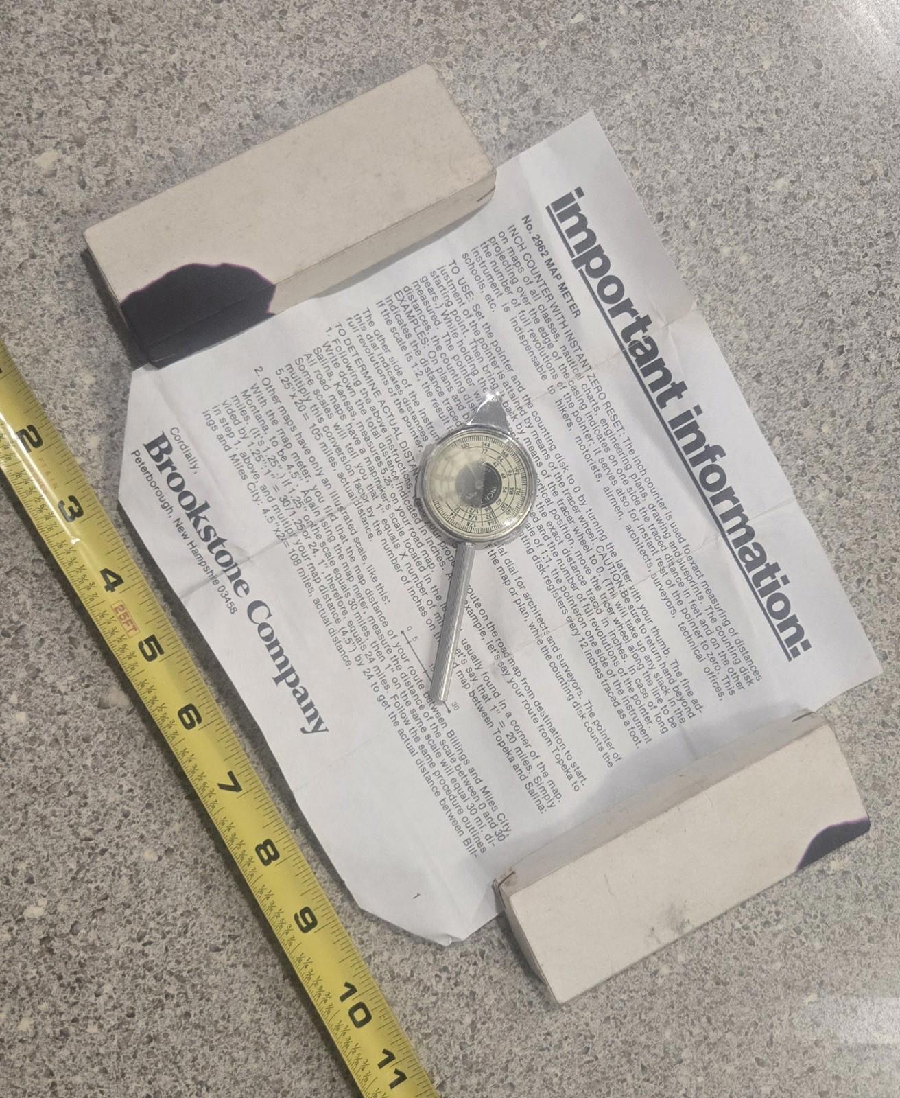 Brookestone Company Curvimeter Opisometer Vintage Mapping Tool