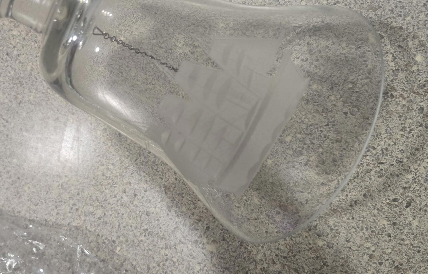 Large Maybe Crystal Bell Pirate Ship Etched Bell