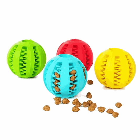 2pc Treat Feeder Tooth Cleaning Bite Resistant Rubber Chew Ball Toy