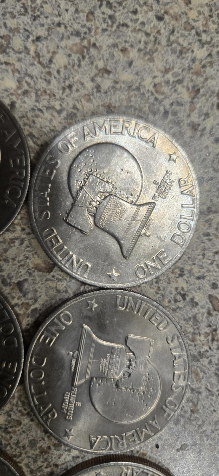 Lot of 20 Eisenhower One Dollar Coins, 1976 P & D Type 2, Circulated