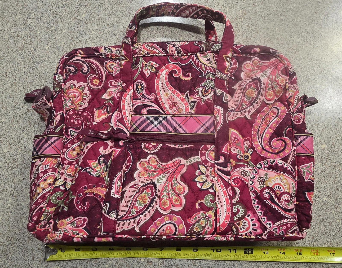 Vera Bradley Medium Piccadilly Plum Toggle Tote Purse w/ Shoulder Adj. Strap