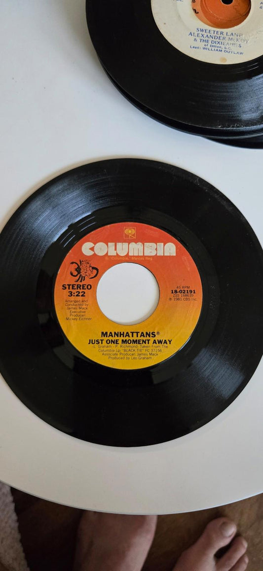 7-inch 45 RPM Vinyl Record Just One Moment AwayWhen I Leave Tomorrow The Manhatt
