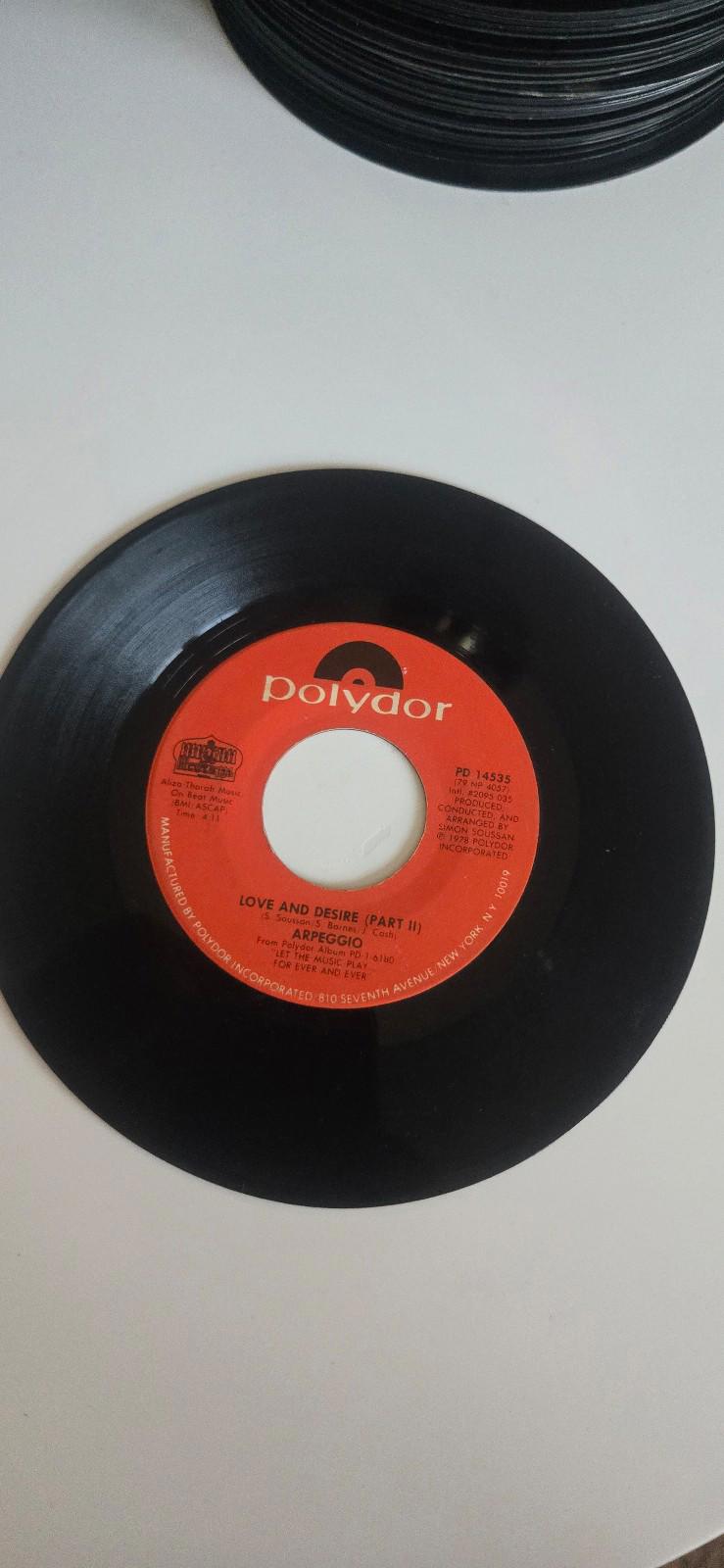 7-inch 45 RPM Vinyl Record "Love and Desire Part I & 2" Arpeggio