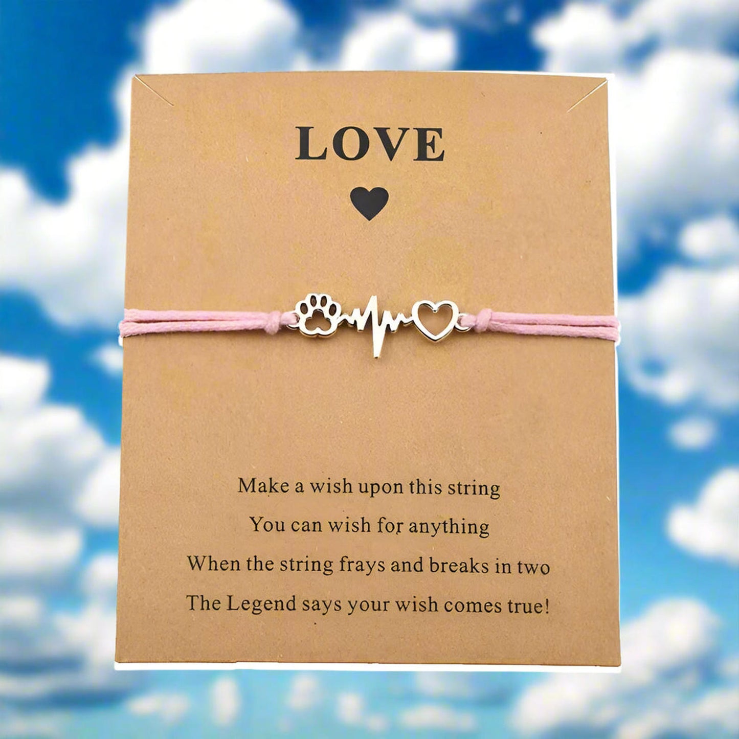 Best Friend Cat and Dog Paw Prints Pendant Charm Bracelet Love Remember Memorial