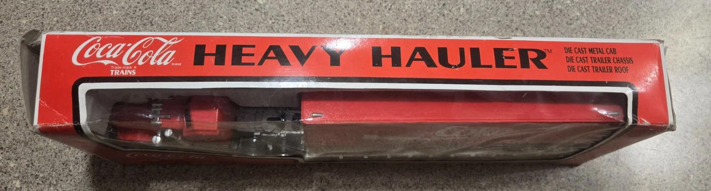 Coca Cola Heavy Hauler Tractor Trailer Flat Car Set Die Cast Metal 1990 15”