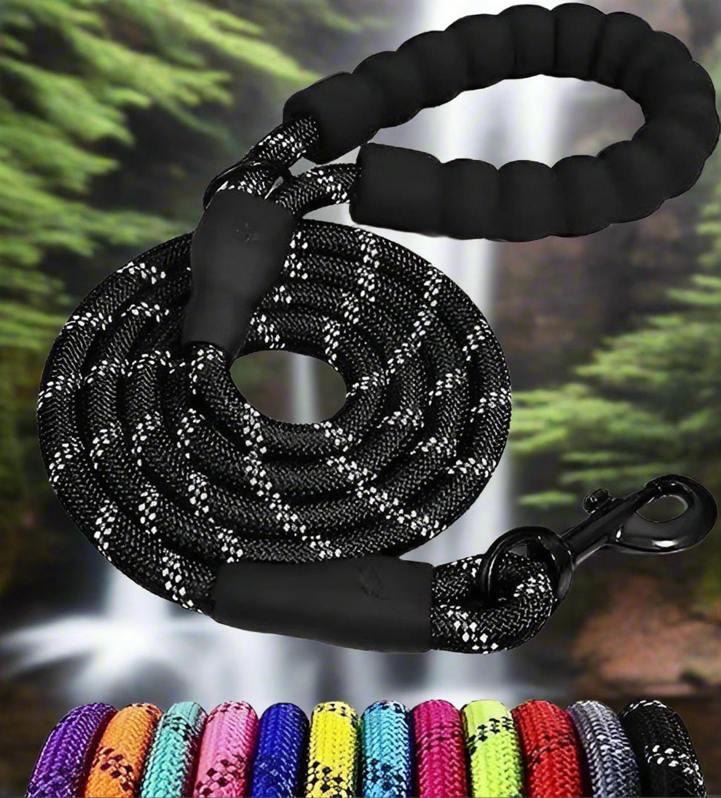 5' Braided Nylon Leash: Durable & Reflective for Dogs Goat Horse Cat Duck Clip