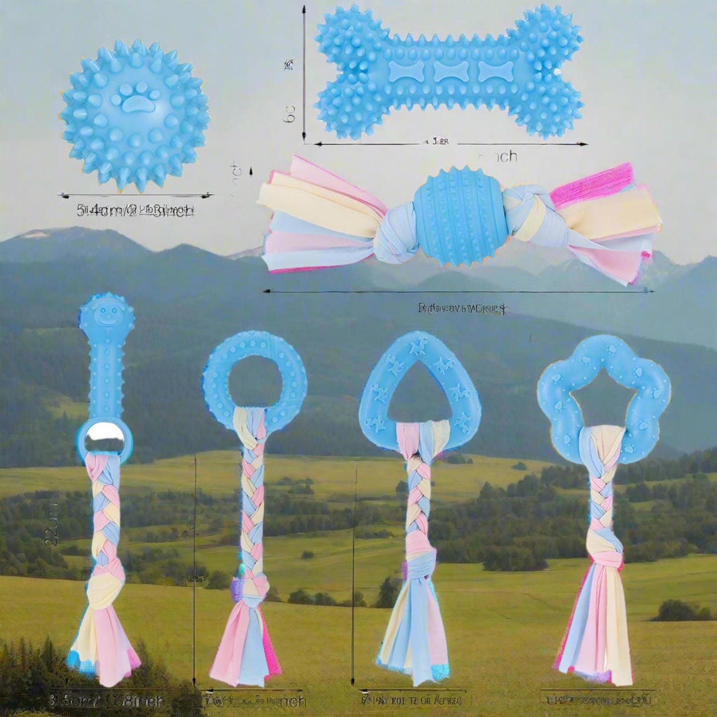 7 Pcs Puppy Chew Toys for Teething Cleaning, For Small Dogs Play Natural