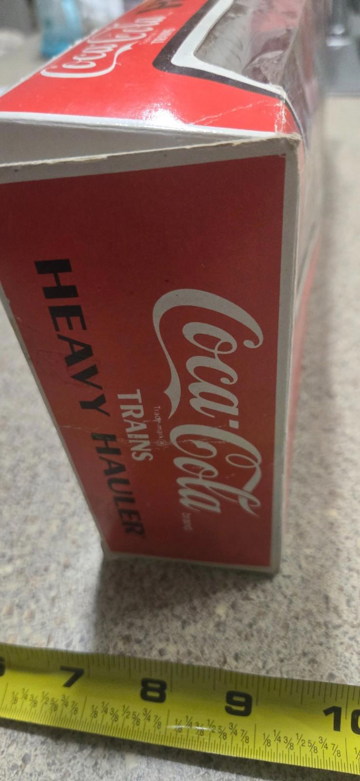 Coca Cola Heavy Hauler Tractor Trailer Flat Car Set Die Cast Metal 1990 15”