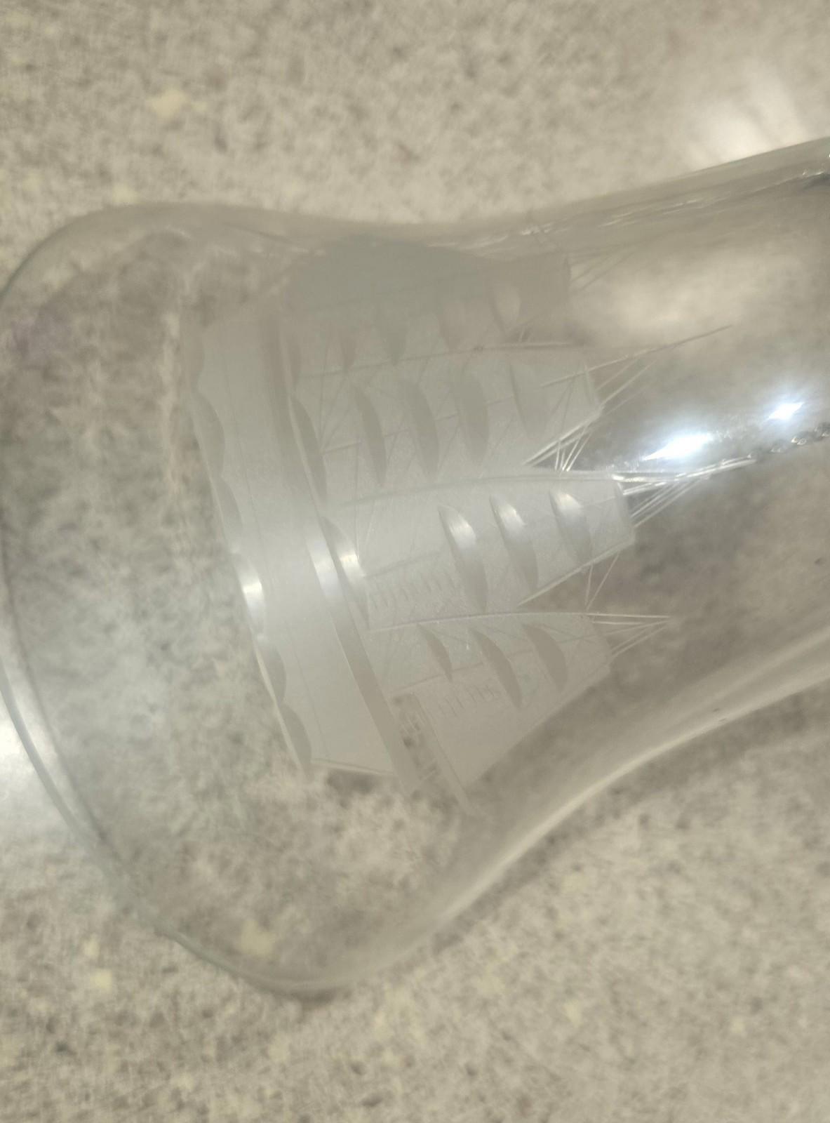 Large Maybe Crystal Bell Pirate Ship Etched Bell