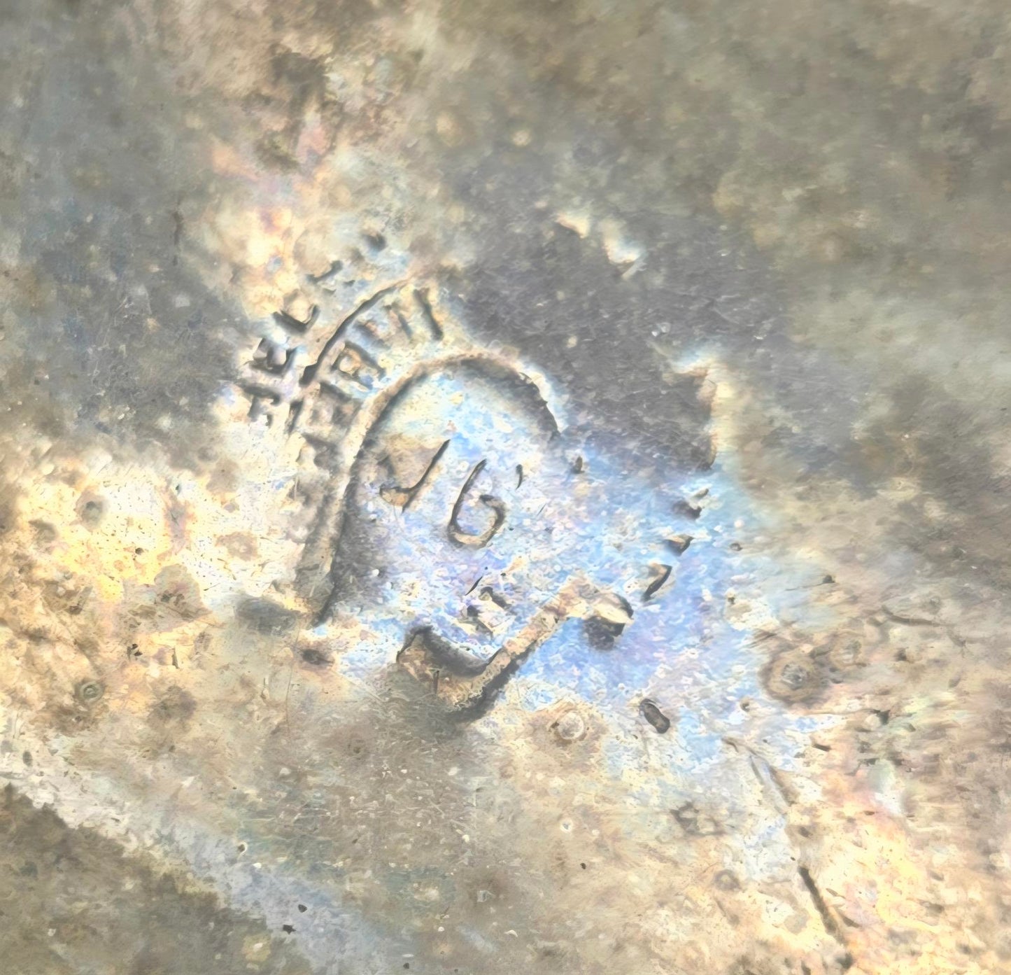 Vtg Handmade German Silver w/ Tiger Eye Gem Stone Belt Buckle JG Hecho En Mexico