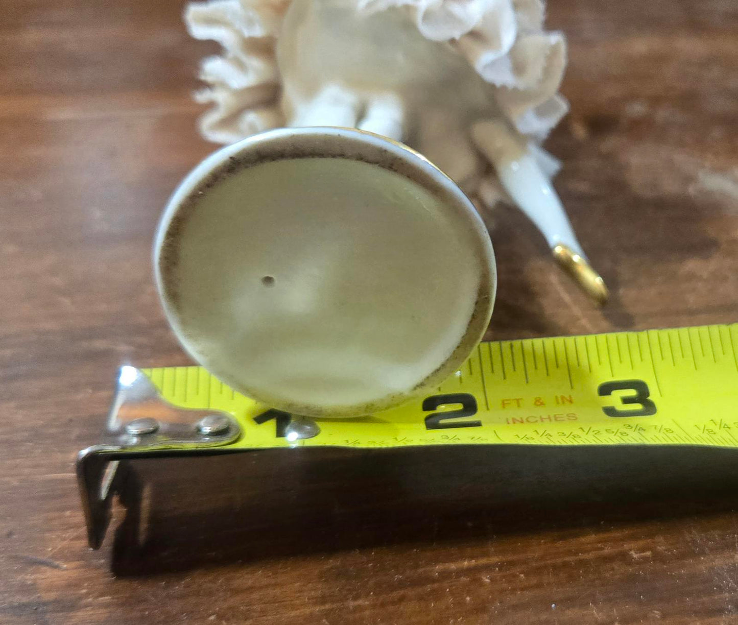 Porcelain Ballerina Figurine with Lace Tutu Possibly Dresden