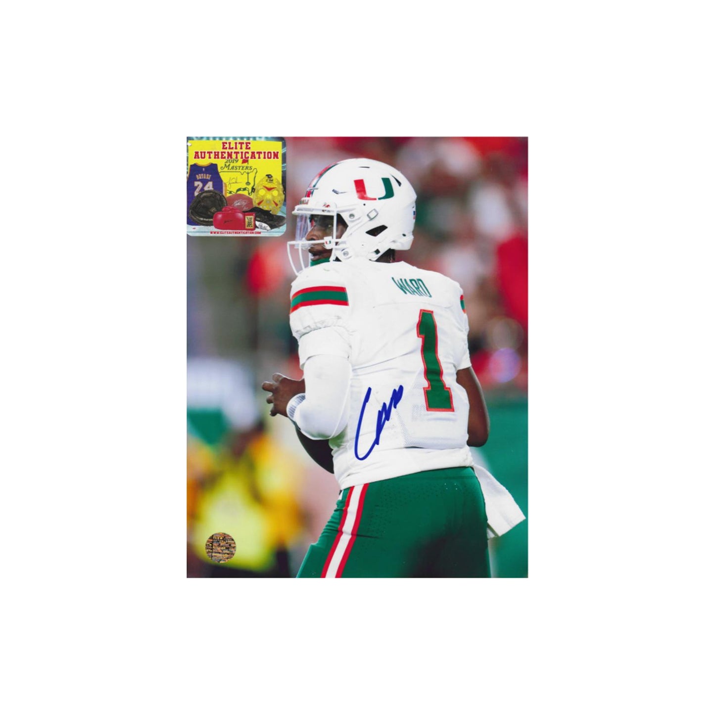Cam Ward Miami Hurricanes Autographed 8.5x11 Photo WIth COA