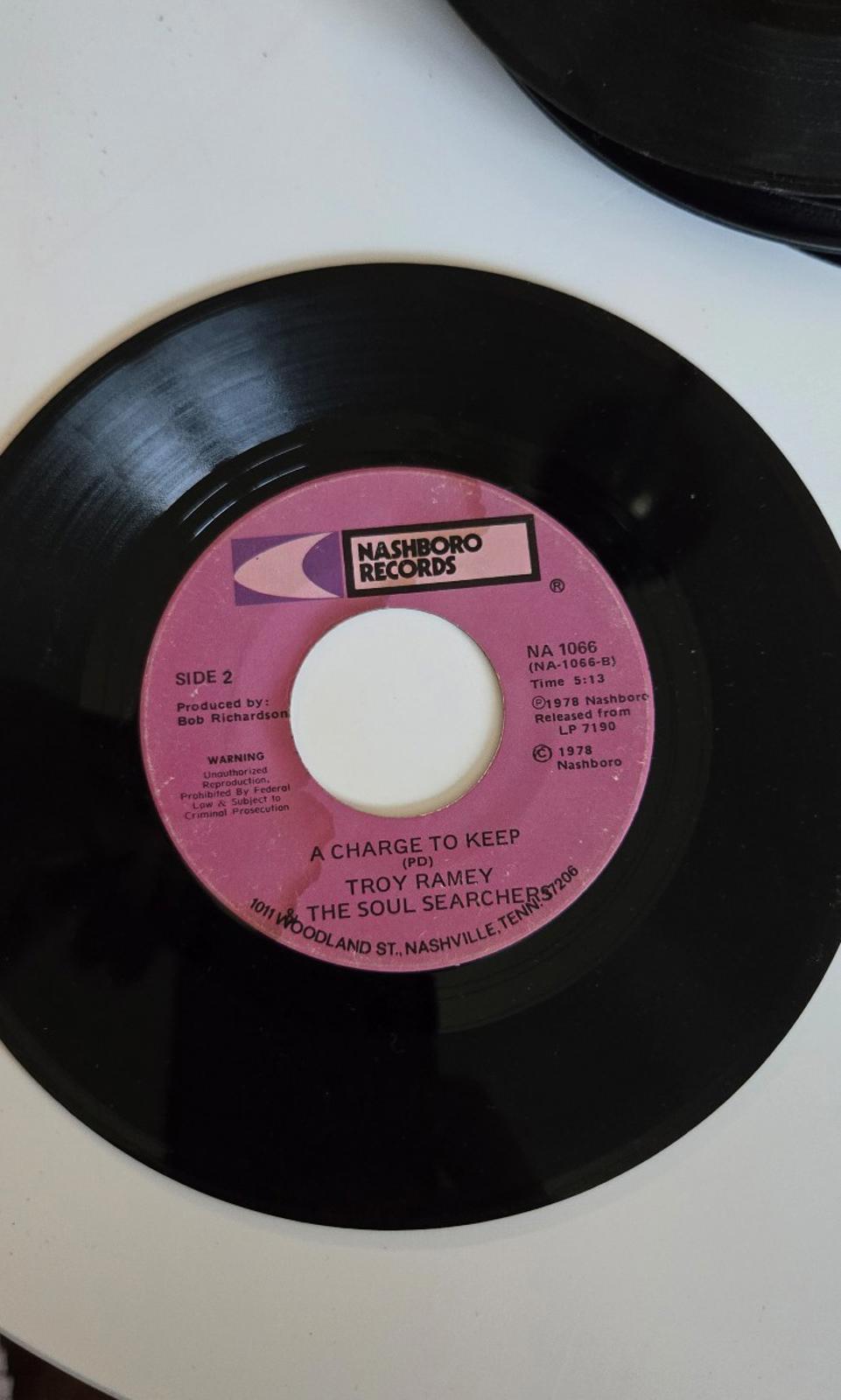 7-inch 45 RPM Vinyl Record "99% Won't Do" "A Charge to Keep" by Troy Ramey