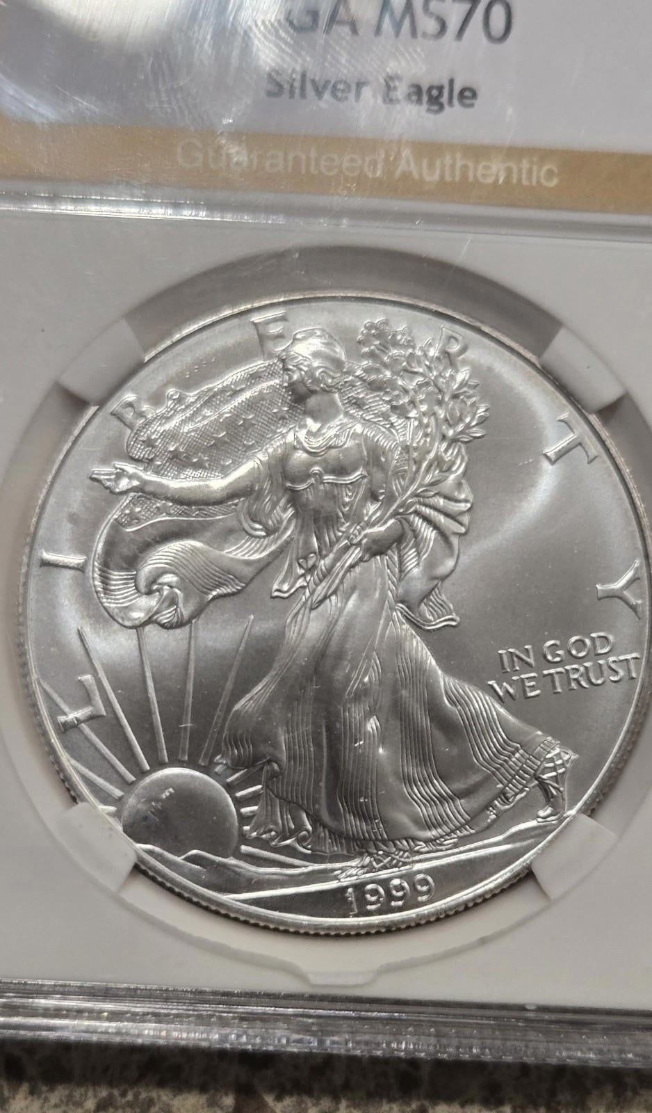 1999 $1 Silver American Eagle PGA 70 Coin Bullion Certified MS Sealed Brilliant