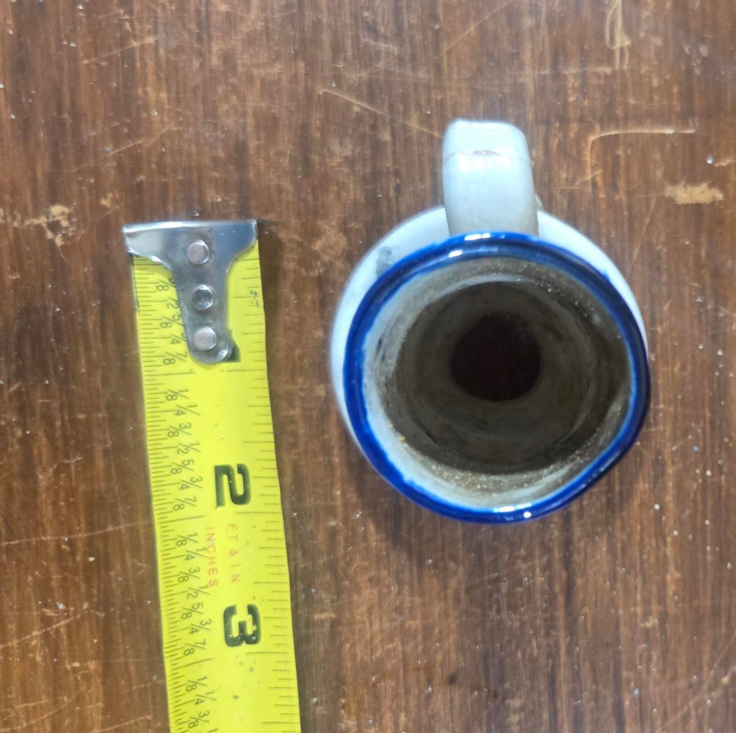 X2 Handmade Clay Painted Candle Stick Holders Williamsburg Pottery VA