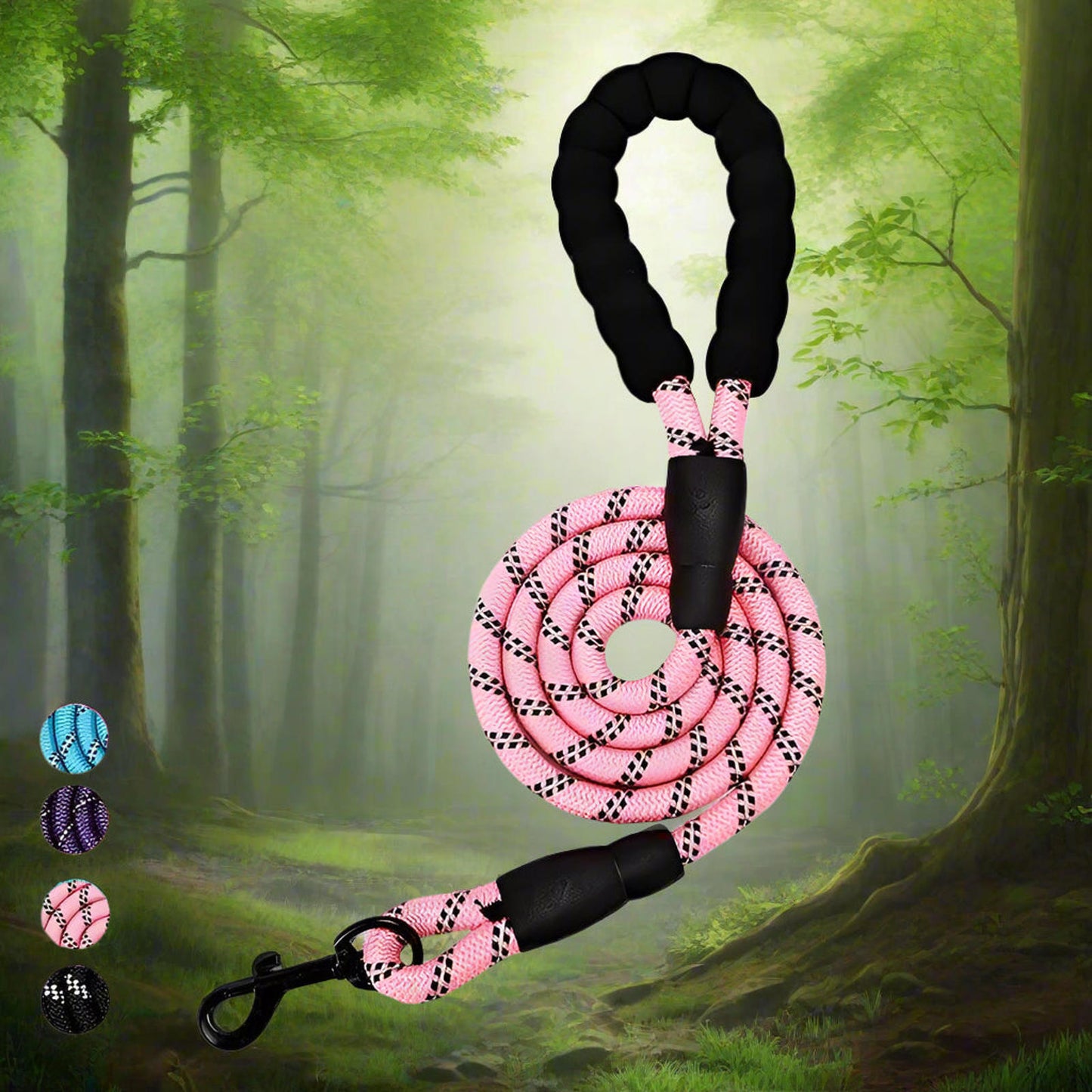 5' Braided Nylon Leash: Durable & Reflective for Dogs Goat Horse Cat Duck Clip