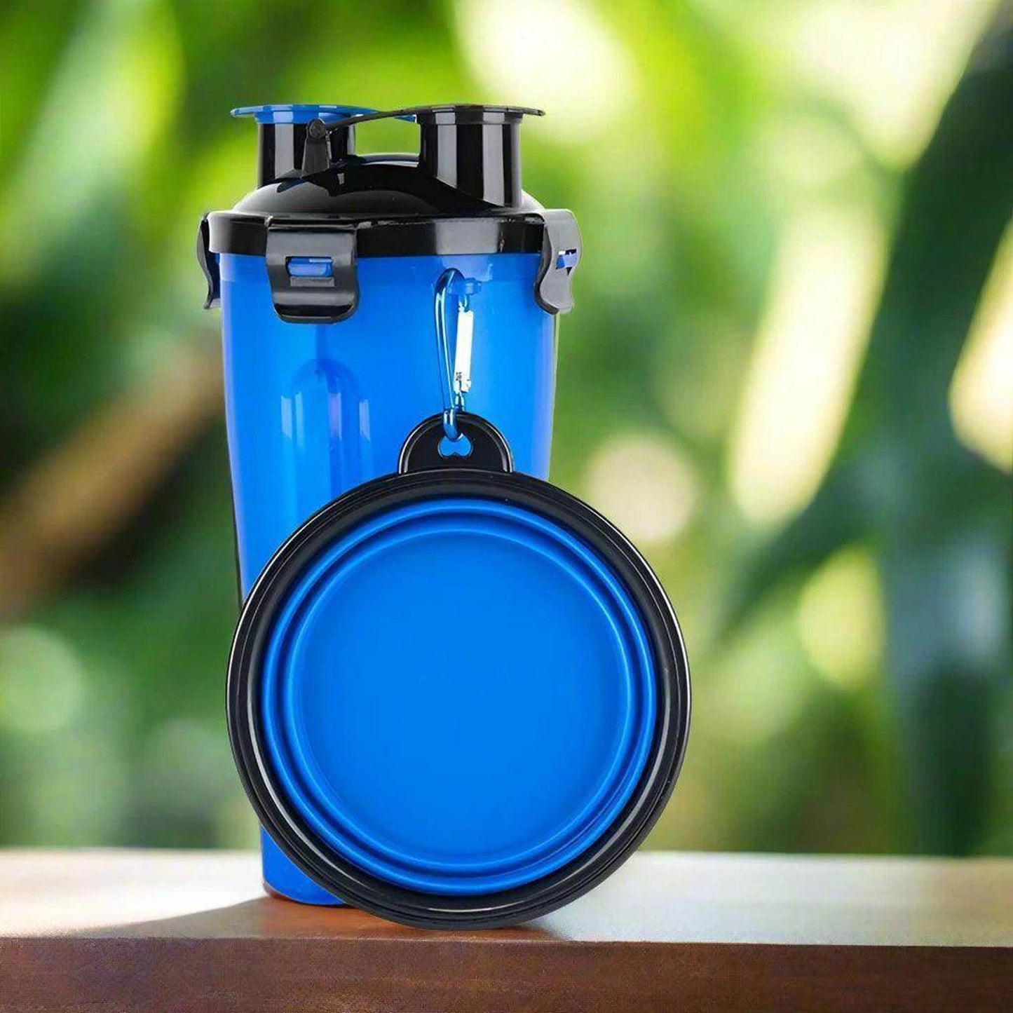 2 In 1 Water and Food Dispenser With Collapsible Bowl Set