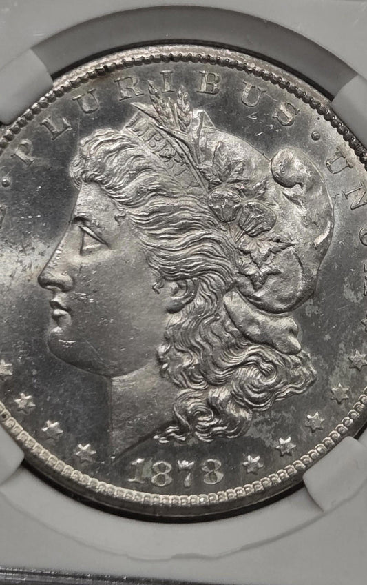 1878-CC $1 Morgan Silver Dollar 66 PL Coin Bullion Antique Brilliant MS Certifie
