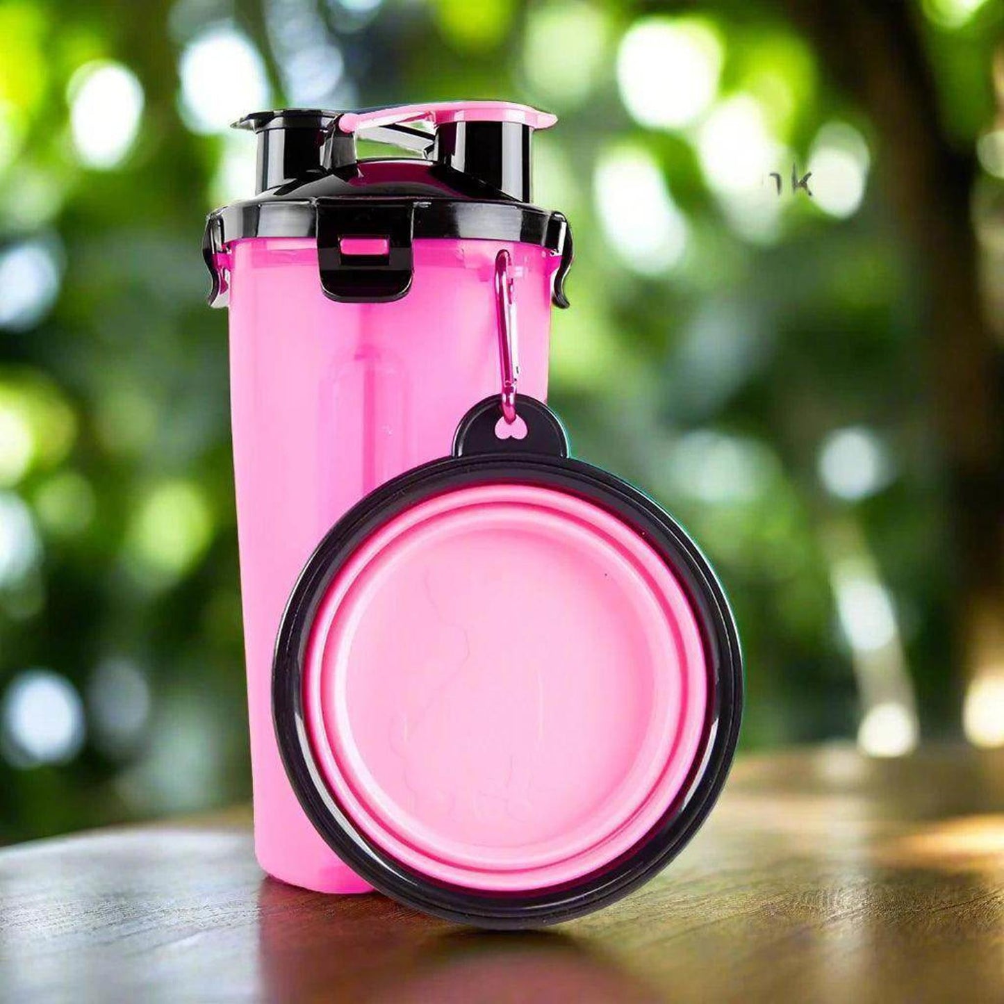 2 In 1 Water and Food Dispenser With Collapsible Bowl Set