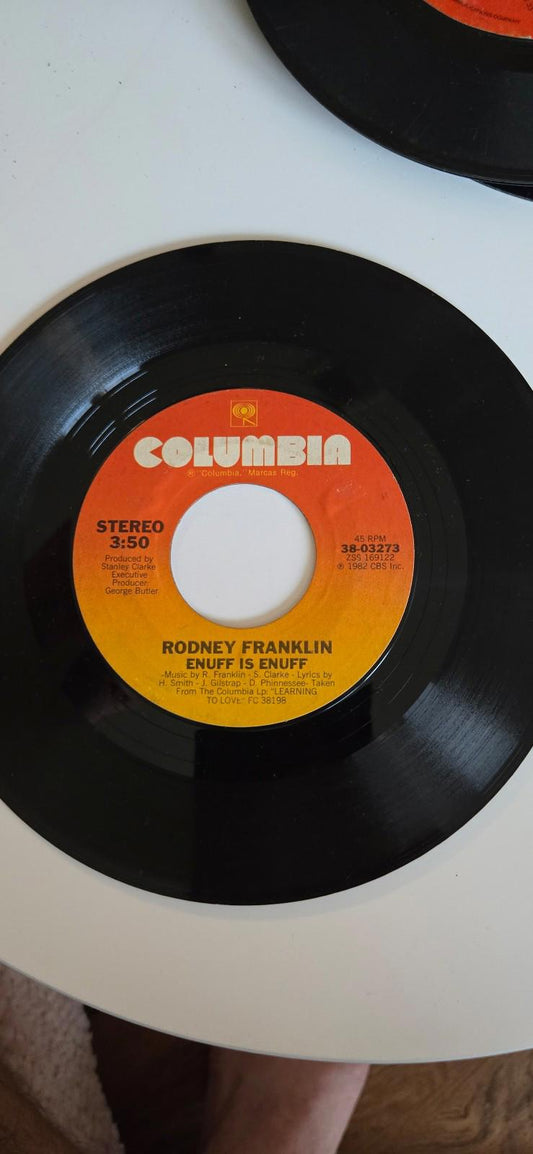 7-inch 45 RPM Vinyl Record "Enuff Is Enuff". "Learning To Love". Rodney Franklin