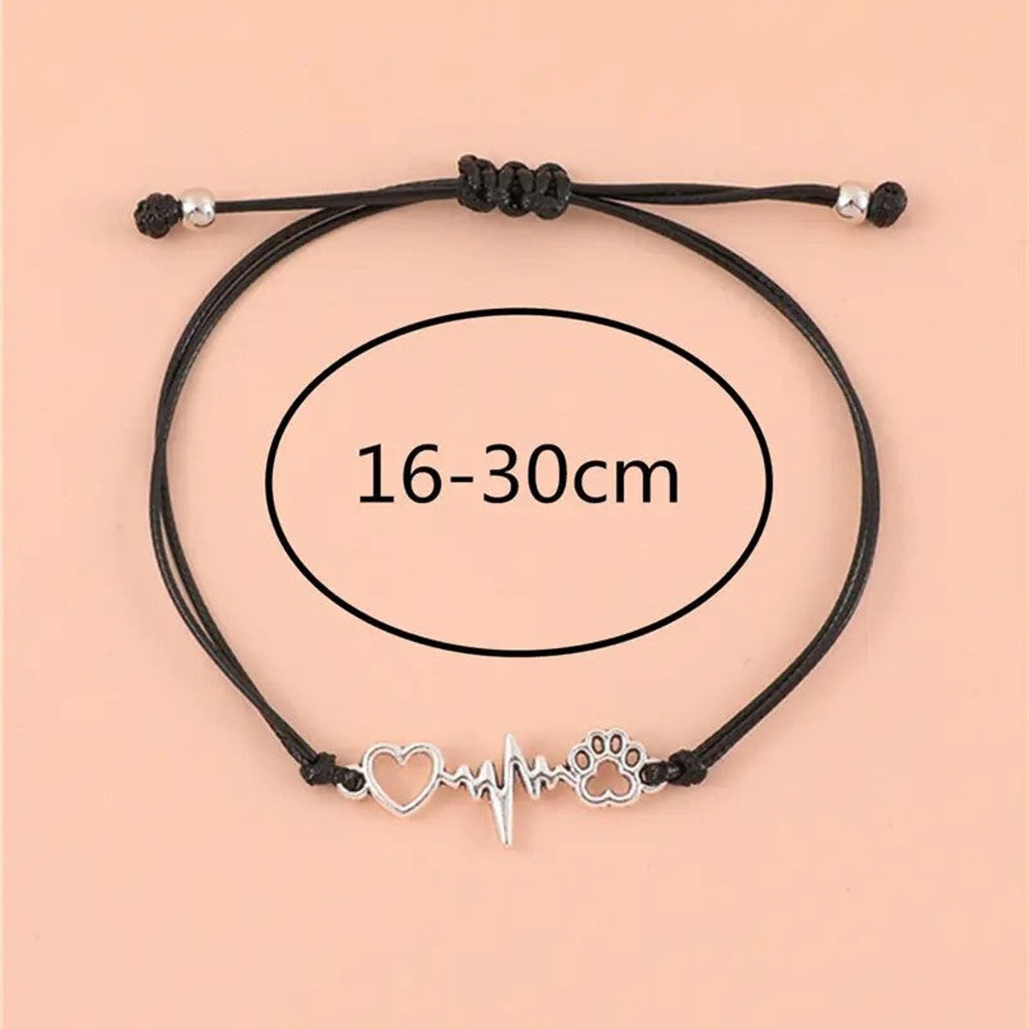 Best Friend Cat and Dog Paw Prints Pendant Charm Bracelet Love Remember Memorial