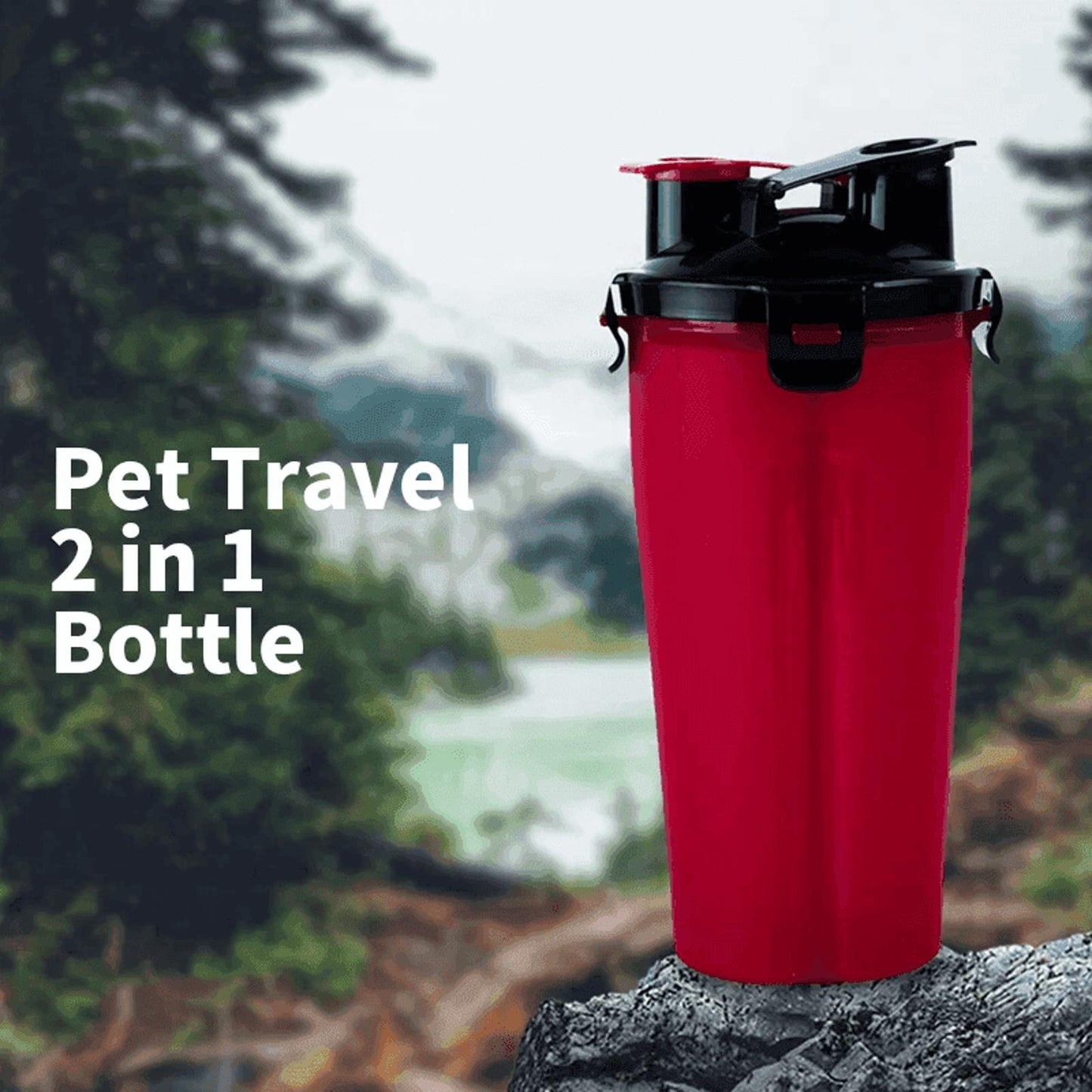 2 In 1 Water and Food Dispenser With Collapsible Bowl Set