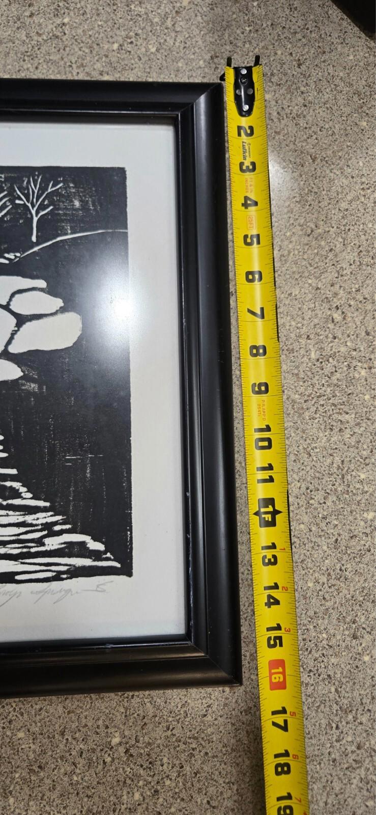 Black and White Woodcut Print 10 of 40 Feb. 2001 Hand Signed Carolyn Springer