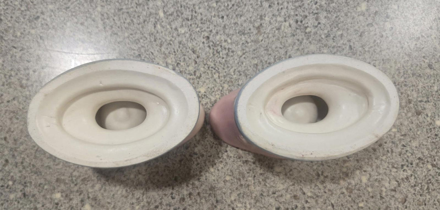 Hull Art Pottery Wildflower Candle Stick Holder VTG Handmade x2