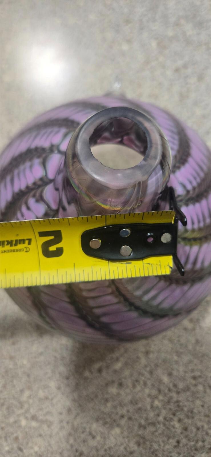 Hand Blown Studio Glass Irredecent Art BirdHouse Blenko Trout Held No Sig