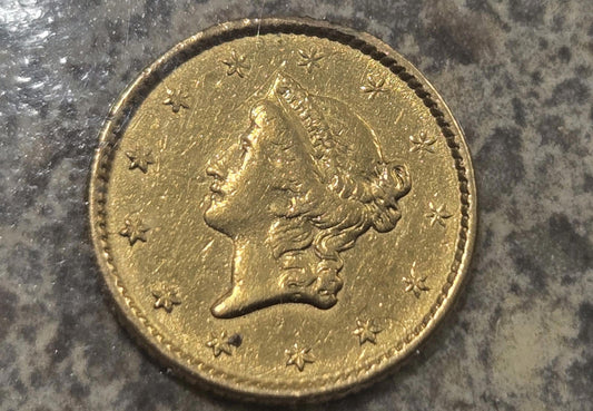 Gold 1853-P Type 1 Liberty Head Gold Dollar Coin Currency Bullion Antique Collec