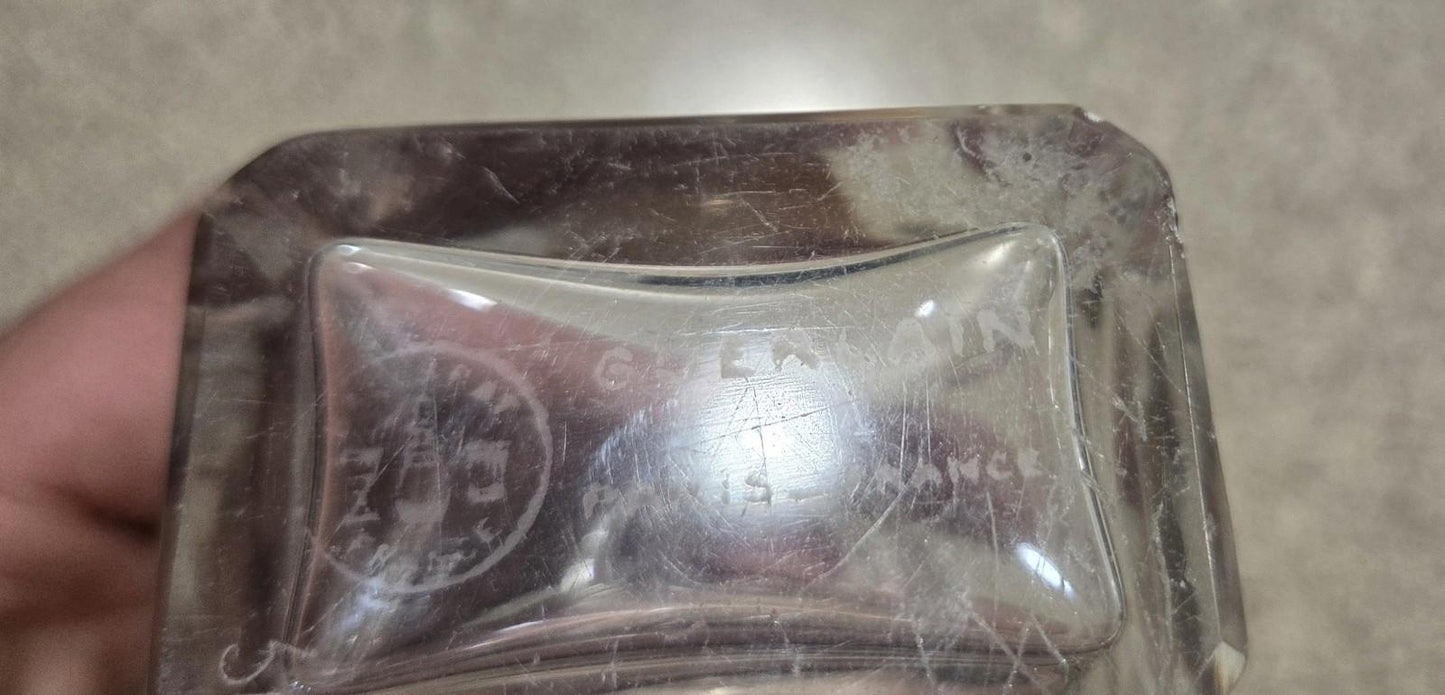 Vtg Baccarat L'Heure Bleue Fragrance Perfume Crystal Bottle W/ Topper Matching Engraved Production Numbers