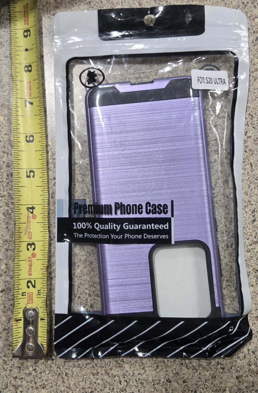 Premium Phone Case For Samsung Galaxy S20 Ultra Purple Shiny