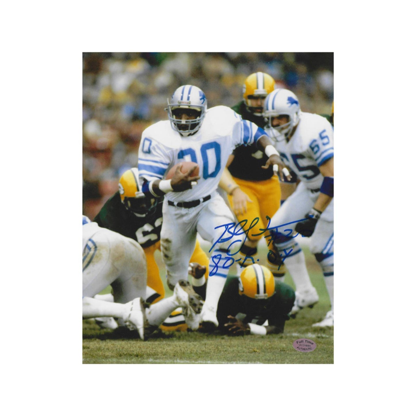Billy Sims Detroit Lions Autographed & Inscribed 8x10 Photo With COA